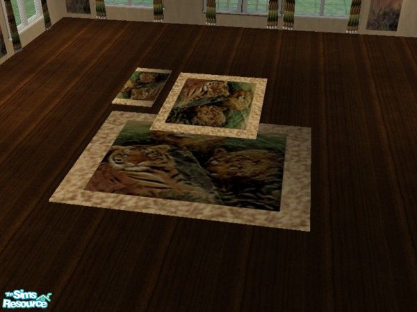 Sims 2 — lionandtigers rug set by ead425 — a touch of the wild:11 items, 2 walls 1 floor: rug set