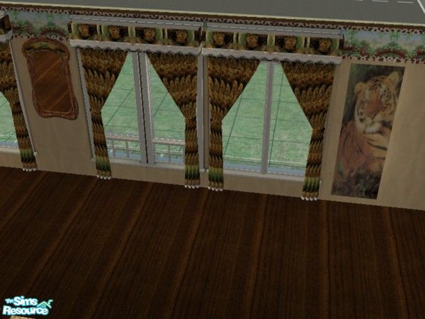 Sims 2 — lionandtigers curtains by ead425 — a touch of the wild:11 items, 2 walls 1 floor: curtains