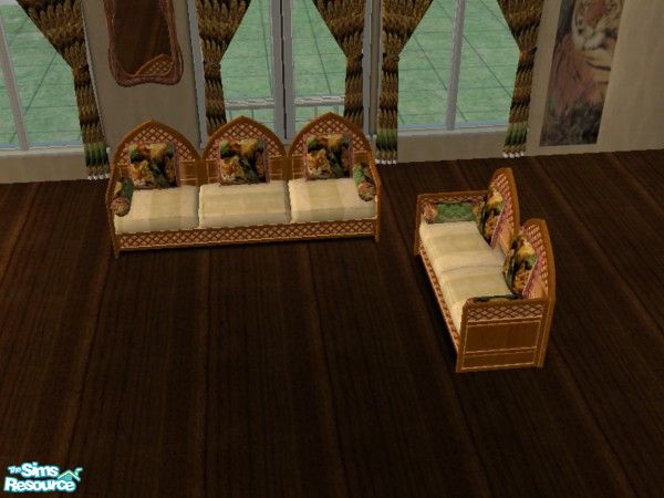 Sims 2 — lionandtigers couch and loveseat by ead425 — a touch of the wild:11 items, 2 walls 1 floor: couch and loveseat 