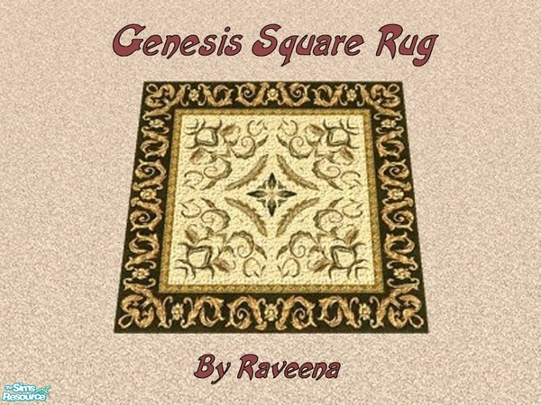 Sims 2 — Genesis Square Rug by Raveena — You must download Windkeepers 3x3 square rug mesh for these rugs to work in your