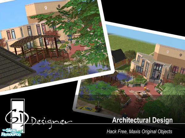 Sims 2 — Oresha Plaza by gd_designer — Before the store 'Oresha' opened on this lush plaza, the small shops were
