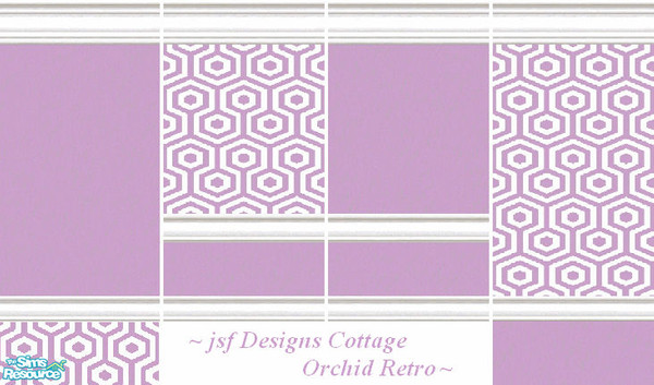 Sims 2 — jsf Designs Cottage Orchids by jsf — For the Retro theme in World Without Time, four walls and two floors in