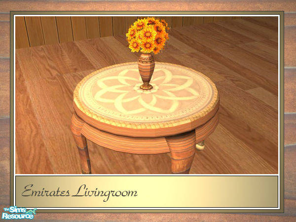 Sims 2 — Emirates Coffee Table - Rec1 by senemm — A antique and elegant livingroom made of noble wood, marble and gold. -