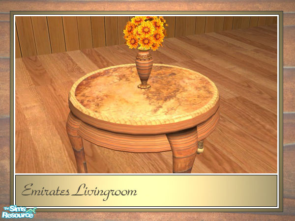 Sims 2 — Emirates Coffee Table - Rec2 by senemm — A antique and elegant livingroom made of noble wood, marble and gold. -