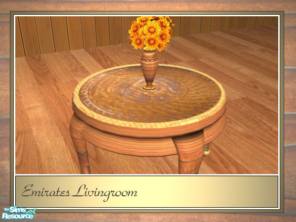 Sims 2 — Emirates Coffee Table - Rec3 by senemm — A antique and elegant livingroom made of noble wood, marble and gold. -
