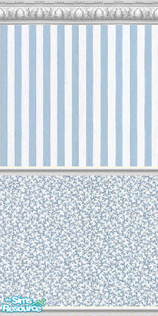 Sims 2 — K8SSeaShellBlueWLL14 by Kate139 — A set of 15 Walls and 4 Floors. Painted and Papered Walls with Sea Coral