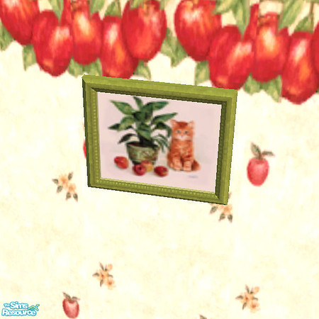 Sims 2 — Apples & Kitten Painting by paulajedi — Apples & Kitten Painting