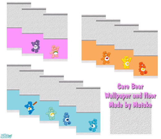 Sims 2 — Care Bear wallpaper and flooring by Mutske — Wallpaper and flooring for your nursery with carebears.