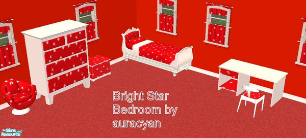 Sims 2 — Bright Star Bedroom Set by auracyan — Is your sim child a rising star? Show them you support their reach for the