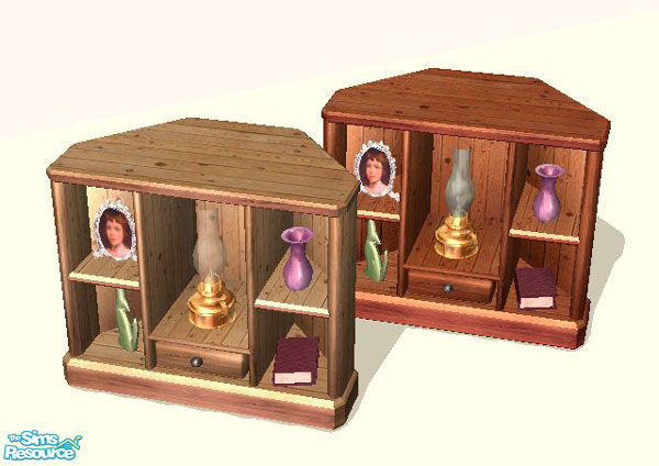 Sims 2 — dh-lightwood-cornertable by Dincer — this is the sims2 version of my famous lightwood set that i made previously