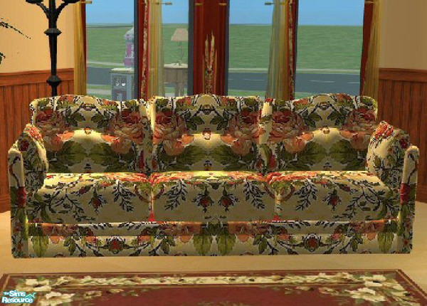 Sims 2 — Sofa mediterran by 15pupmaus49 — flowers honey olive wine 