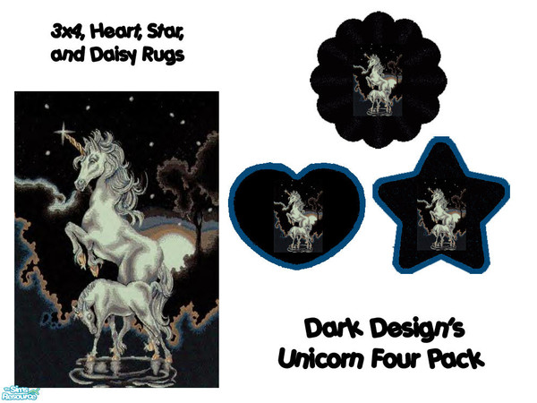Sims 2 — Dark Design's Unicorn Four Pack by Dark_Design — Theses rugs are a part of the collection that includes 4