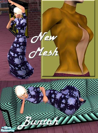 Sims 2 — BASE MESH for the Shorter Long Dress by buntah — This is the base mesh file. You MUST have this file and at