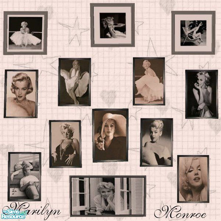 Sims 2 — Marilyn Monroe Picture Set by tagandkiss8100 — This Marilyn Monroe Picture set Includes 13 Pictures. 9 of Them