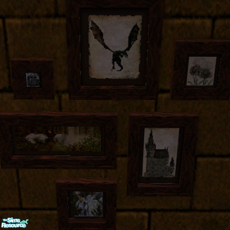 Sims 2 — Picture grouping by arenaria — A nice picture grouping of unicorns, dragons and fairies. Part of my