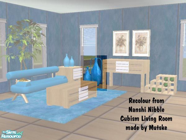 Sims 2 — Amphora by Mutske — Recolour from Nanshi Nibble Cubism Living Room. You need the original mesh. The rug is a