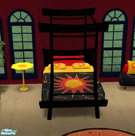 Sims 2 — sunny bed frame by wondernounou — Here is my first work in objects recolor. It's a little showy, but sims'world