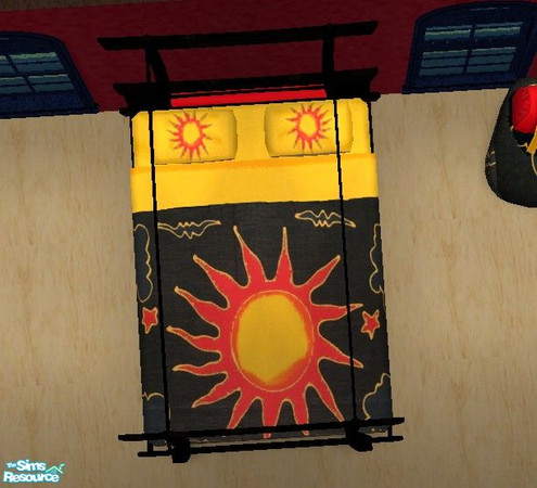 Sims 2 — sunny bedding by wondernounou — Here is my first work in objects recolor. It's a little showy, but sims'world