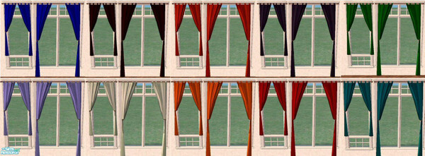 Sims 2 — MDP Colour Pack II Loft Curtains by MelandStv — These are my first attempt at a re-colour. They are not too bad