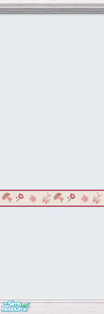 Sims 2 — Blossoms Nursery Set Wallpaper Three by cemre — Flowers, butterflies and mushrooms..