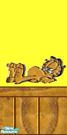 Sims 2 — Garfield Panel by ead425 — Garfield by Jim Davis on wood and paper panelling