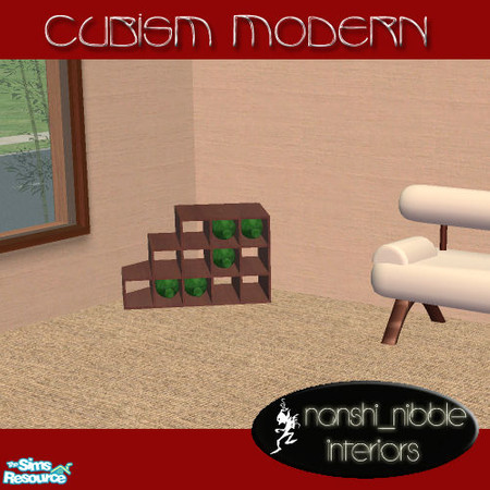 Sims 2 — Cubism Living Room - wine rack by TSR Archive — All new meshes. You will absolutely NEED these originals to use