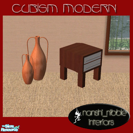 Sims 2 — Cubism Living Room - amphora terracotta by TSR Archive — All new meshes. You will absolutely NEED these