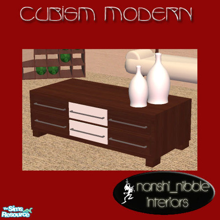 Sims 2 — Cubism Living Room - coffee table by TSR Archive — All new meshes. You will absolutely NEED these originals to