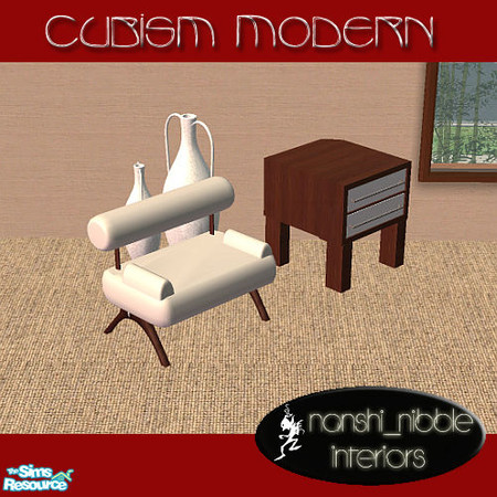 Sims 2 — Cubism Living Room - chair by TSR Archive — All new meshes. You will absolutely NEED these originals to use or