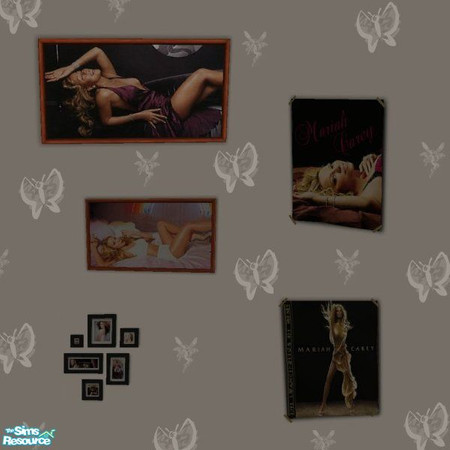 Sims 2 — Mariah Carey Picture Set by tagandkiss8100 — Contains 3 Pictures and 2 poster Of Miss Mairah. :) Enjoy
