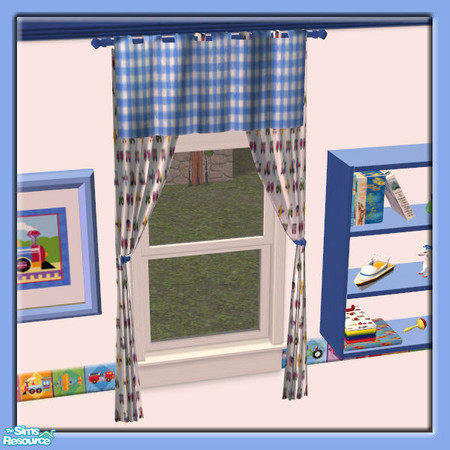 Sims 2 — Curtains Trains Planes and Trucks Nurser by cemre — "Brand New Curtains - Mesh File" from "Add on
