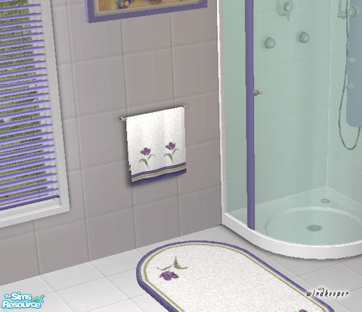 Sims 2 — Iris Small Bathroom Towel by Windkeeper — You need to download "Small towel mesh" file from