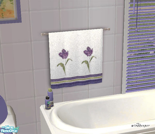 Sims 2 — Iris Bathroom Towel by Windkeeper — You need to download "Bathroom towel mesh" file from