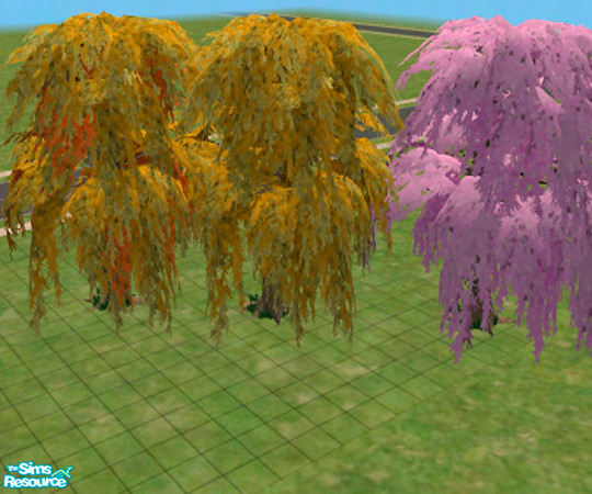 Sims 2 — Weeping Willow Set by ljkane — Three recolors for the weeping willow. Pink for that \\\"pretty\\\"