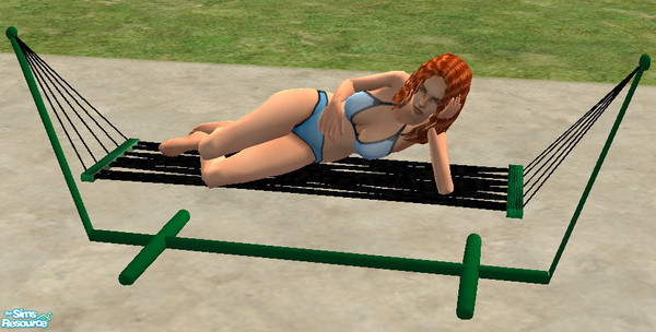 Sims 2 — Happy Time Hammock - Green by Gamerg — Made with Aluminum Painted Green. Just Dandy for those Fourtune Sims.