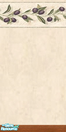 Sims 2 — Black Olives 2 by Lorah — Black olives, green leaves border and a textered cream wallpaper for your Sims home.