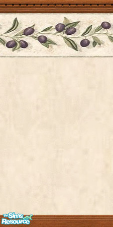 Sims 2 — Black Olives 1 by Lorah — Black olives, green leaves border and a textered cream wallpaper for your Sims home.
