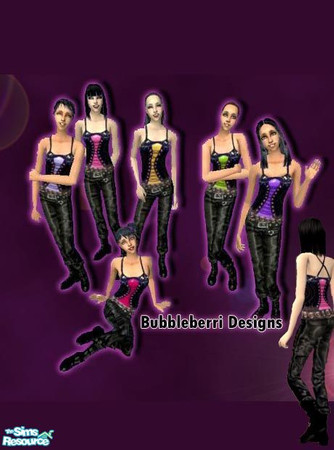 Sims 2 — Young Adult - Gothic Chicks by Bubbleberri — For those Simettes who dare to wear something a little more bold a