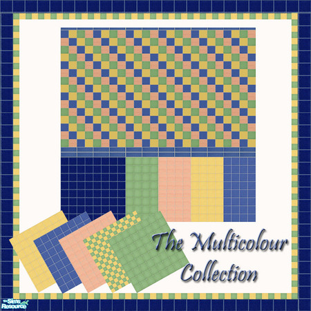 Sims 2 — The Multicolour Tile Collection by Girl-from-mars — Matching tile Walls and floors. Perfect for the kitchen or