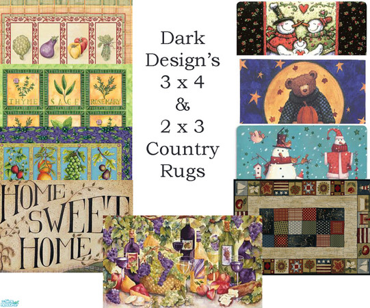Sims 2 — Dark Design's Country Rug Collection by Dark_Design — This collection includes 9 rugs for each the 2 x 3 and the