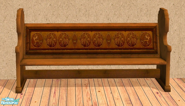 Sims 2 — NSC Medieval Sofa 1 by Neptunesuzy — Your Sims will love this Medieval sofa in light wood and with decorative