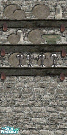 Sims 2 — Medieval Wall by Betsy4arts — This wall has the Maxis "Say no more" wall as a base.There are old