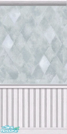 Sims 2 — Blue Diamond Wallpaper rhc by oldmember_hunny-girl — a Blue diamond Patterned wallpaper with white moulding