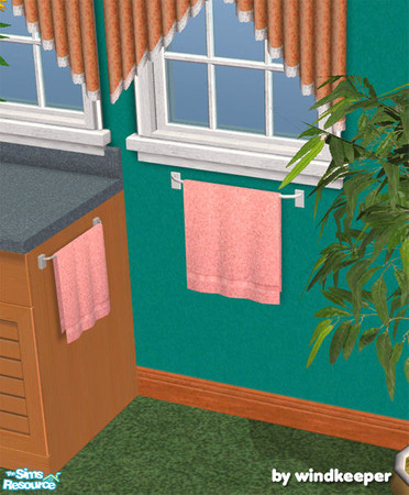Sims 2 — Small towel design 02 by Windkeeper — *Updated Dec 8/06* Towel recolor of Small towel mesh. Requires that file