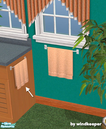 Sims 2 — Kitchen counter towel mesh by Windkeeper — *Updated Dec 8/06* Do not place on a wall. Place on the side of the