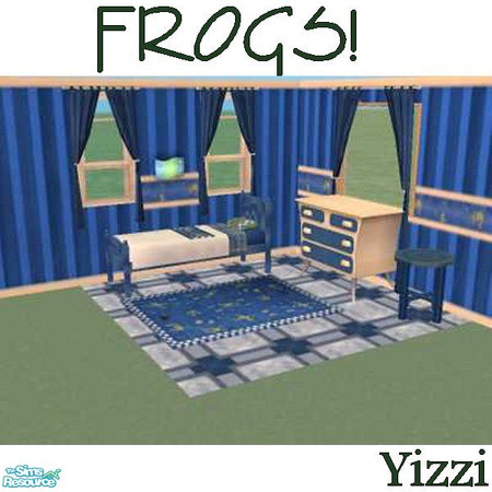 Sims 2 — FROGS! by Yizzi — Bedroom suit for young boys.