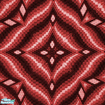 Sims 2 — 4 Way Bargello - Red by maylynn55 — It all started with a beautiful piece of needlework...