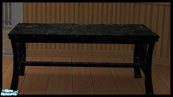 Sims 2 — Black Marble Dining Table by SSilver — Part of my Black Marble and Oak Kitchen.
