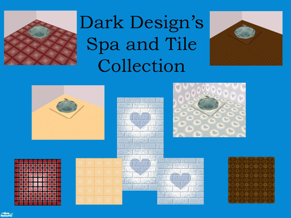 Sims 2 — Dark Design's Spa and Tile Collection by Dark_Design — This is a collection of 4 Spas, 4 Floor Tiles and One