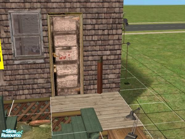 Sims 2 —  Grungy door 2 by candrew22004 — This is the second door I created for my Billy Grunge hovel. It is beat up,